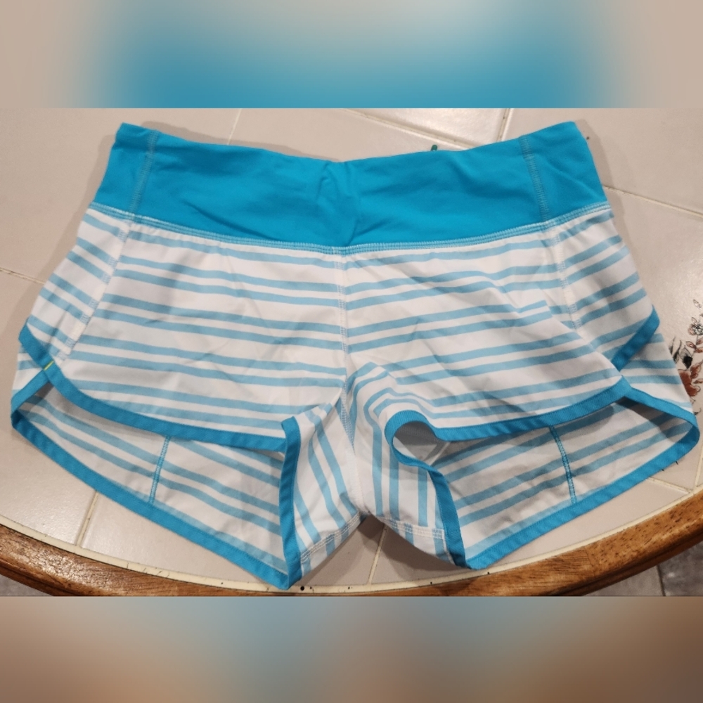Blue and White Lululemon Speed-up Shorts